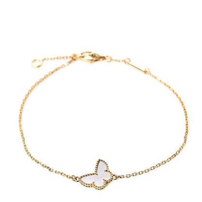 Van Cleef & Arpels 18K Yellow Gold Mother of Pearl Sweet Alhambra Butterfly Bracelet 1 of 5