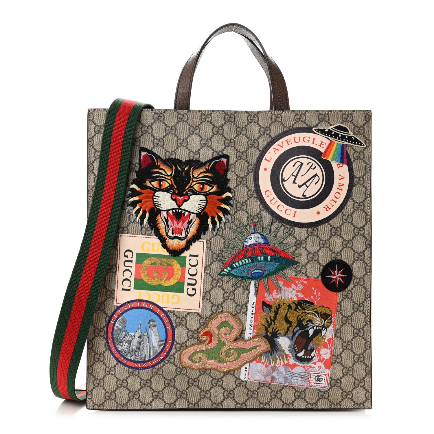Gucci Soft GG Supreme Monogram Courrier Vertical Tote Beige New Acero 1 of 10