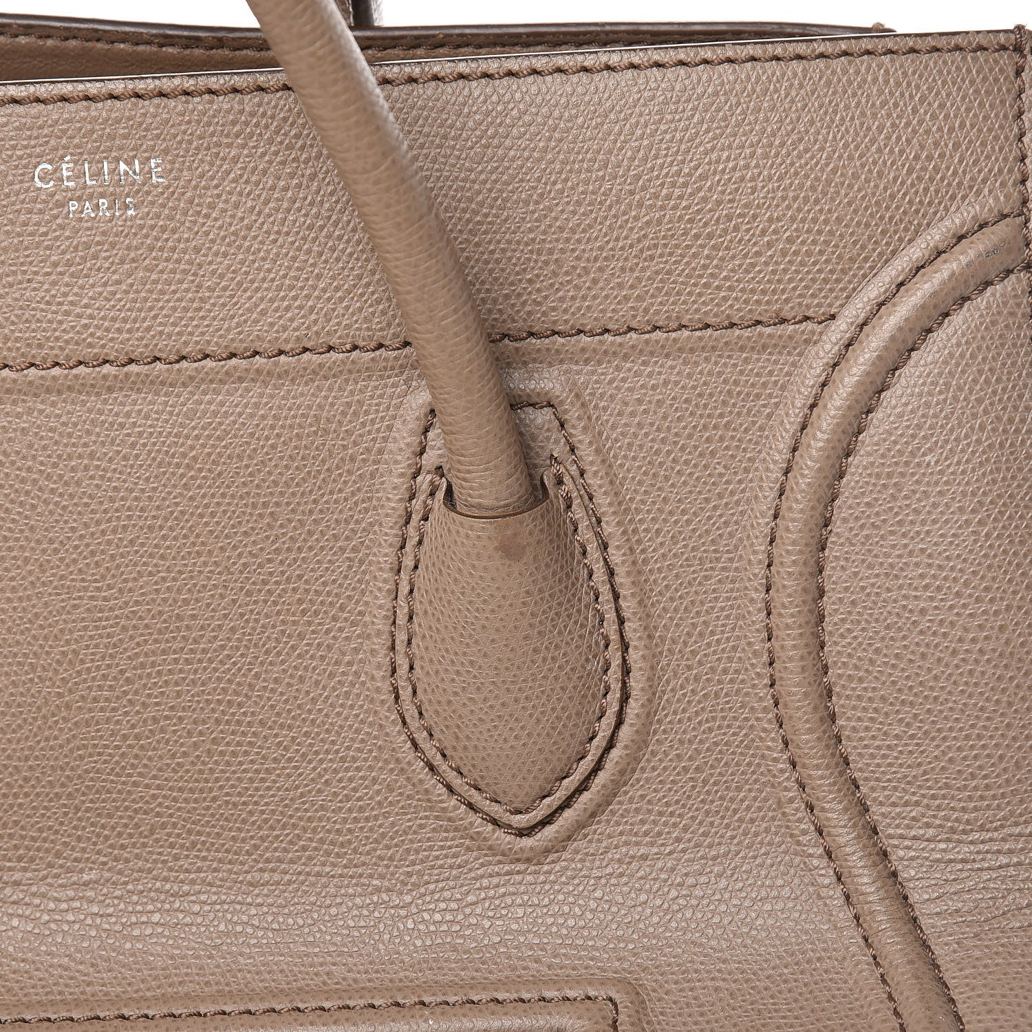 Celine Grained Calfskin Medium Phantom Luggage Taupe 8 of 20