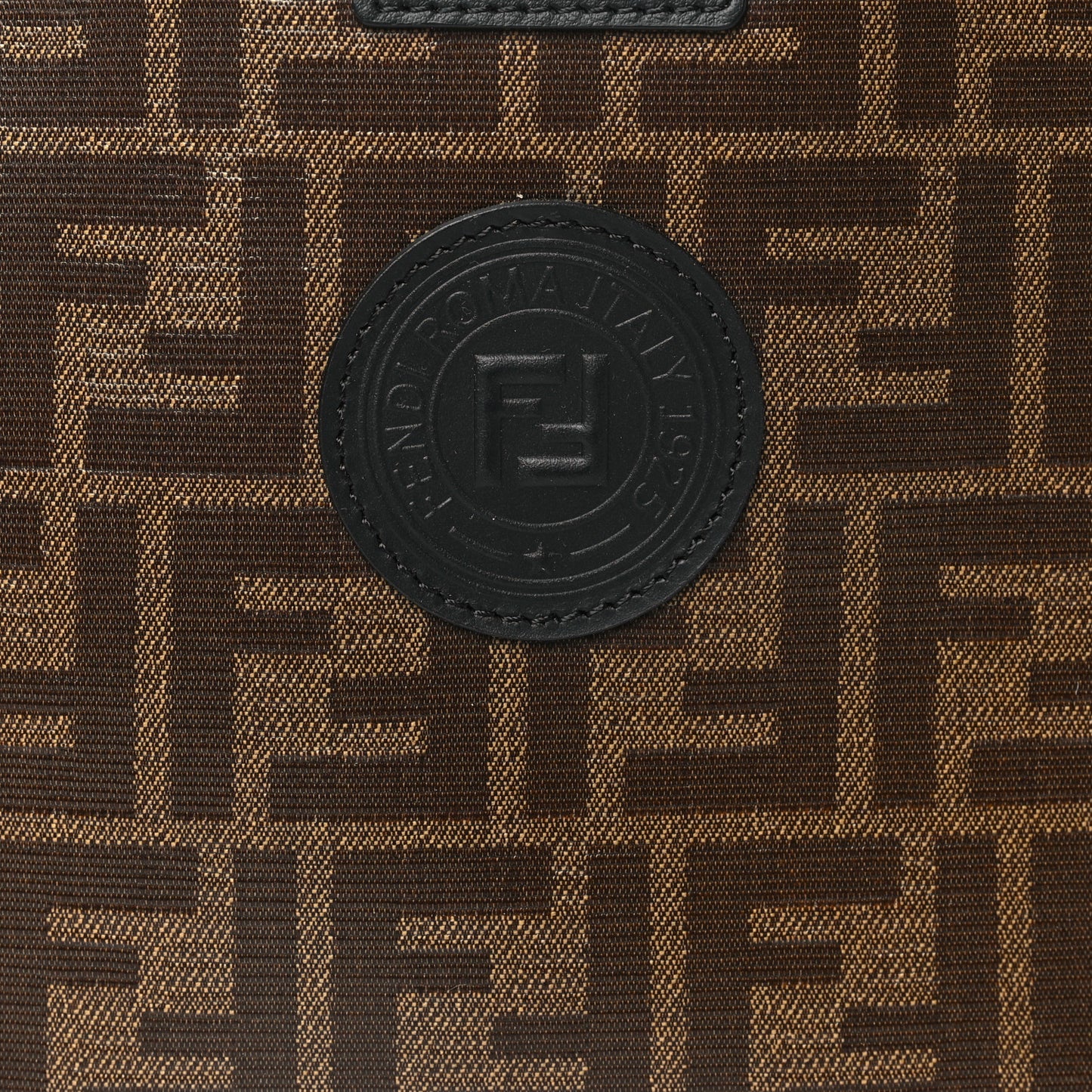 Glazed Fabric Vitello Century FF 1974 Stamp Patch Mini Peekaboo Defender Cover Mogano Panna Black