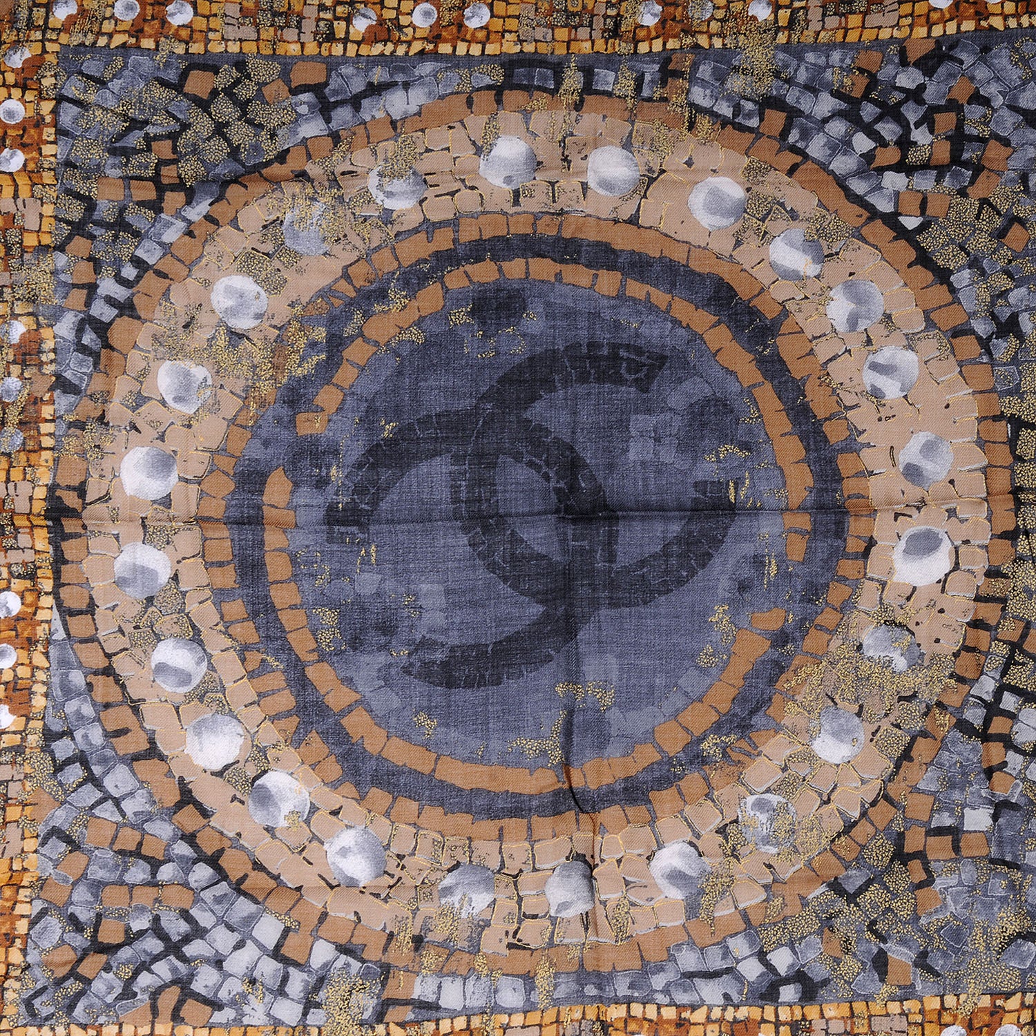 Chanel Cashmere Mosaic CC Logo Scarf 1 of 5