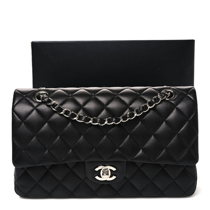 Chanel Lambskin Quilted Medium Double Flap Black 11 of 11
