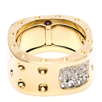 Roberto Coin 18K Yellow Gold Diamond Two Row Pois Moi Band Ring 58 8.25 4 of 4