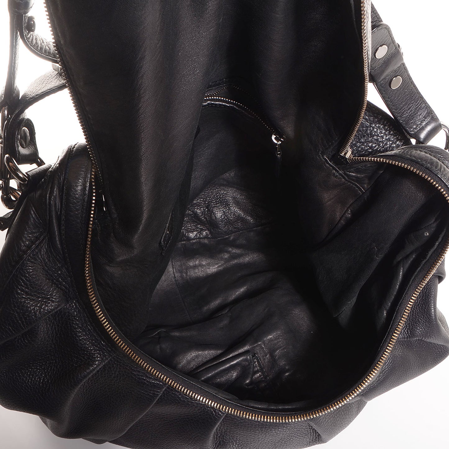 Leather Icon Bit Medium Shoulder Bag Black