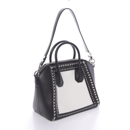 Givenchy Calfskin Small Studded Bi-Color Antigona Black White 3 of 12