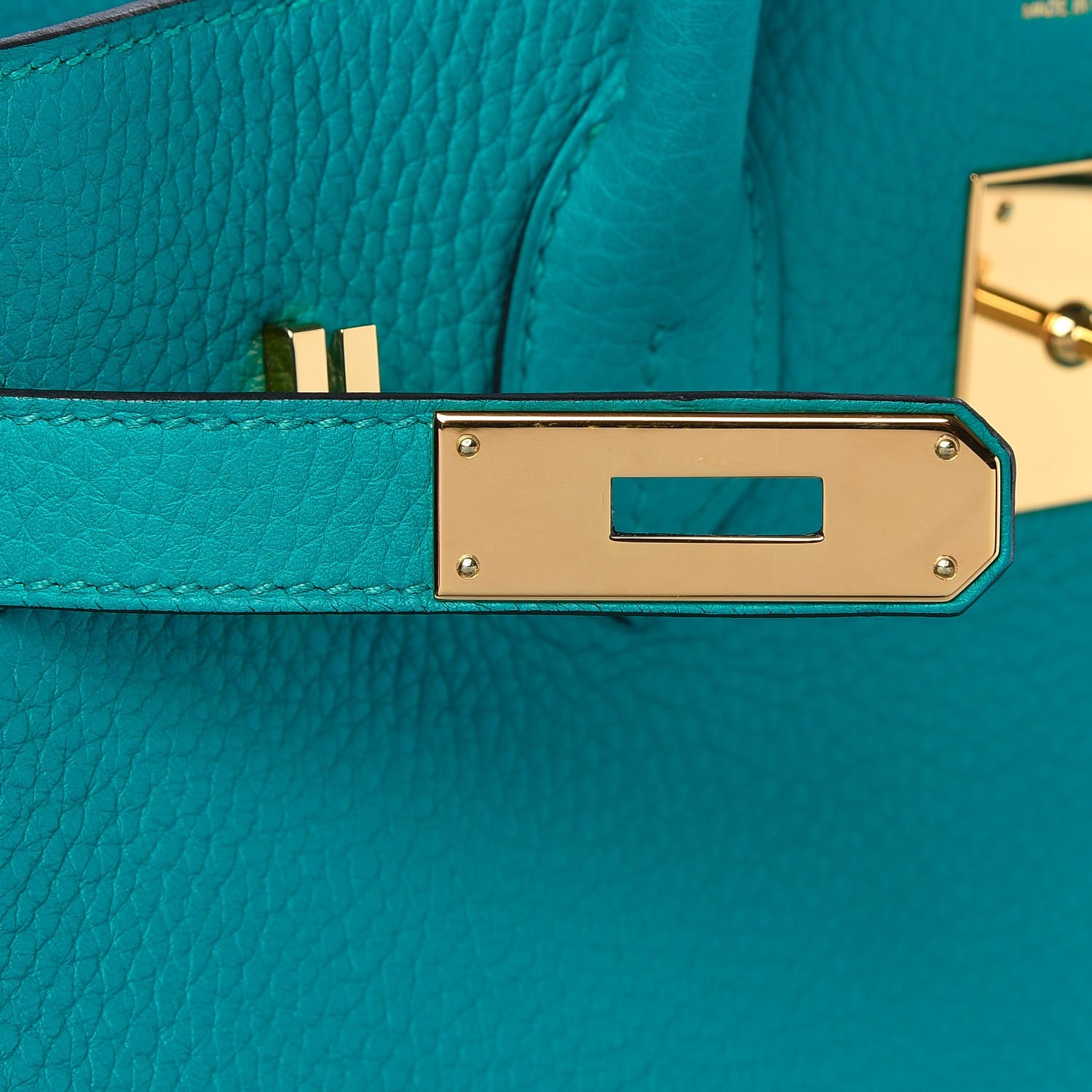 Hermes Taurillon Clemence Birkin 30 Bleu Paon 20 of 30