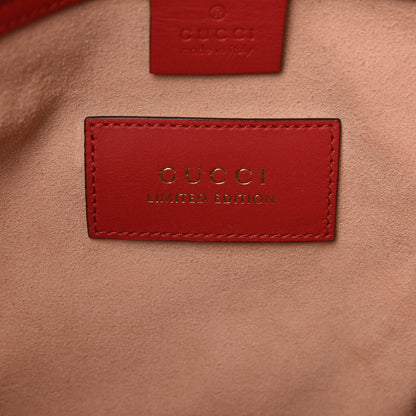 Gucci Soft GG Supreme Monogram Kingsnake Heart Embroidered Medium Crossbody Tote Beige Hibiscus Red 6 of 10