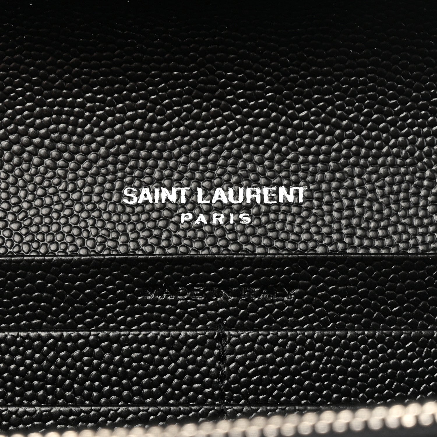 Saint Laurent Grain De Poudre Matelasse Chevron Monogram Flap Wallet Black 14 of 18