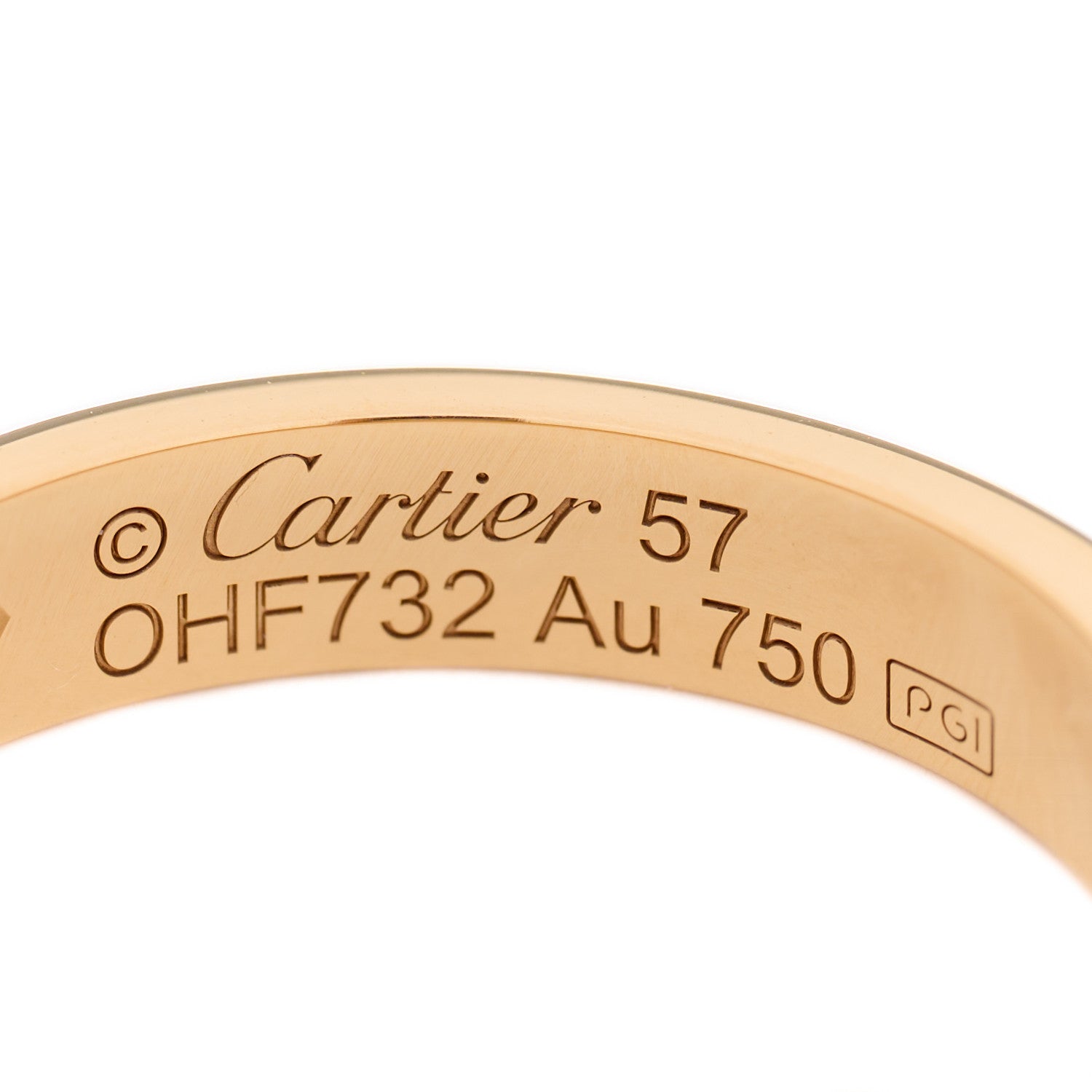 Cartier 18K Yellow Gold Diamond 4mm LOVE Wedding Band Ring 57 8 4 of 5
