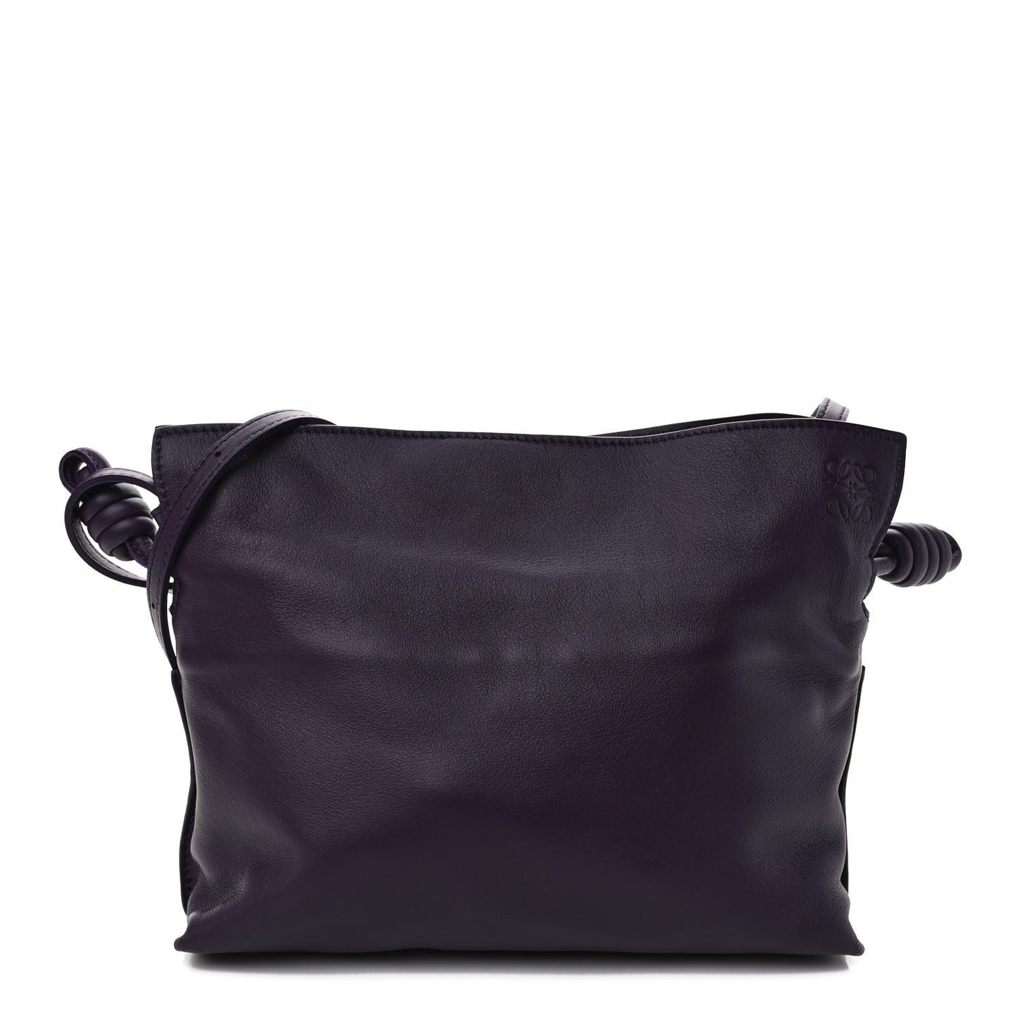 Calfskin Mini Flamenco Knot Clutch Prune