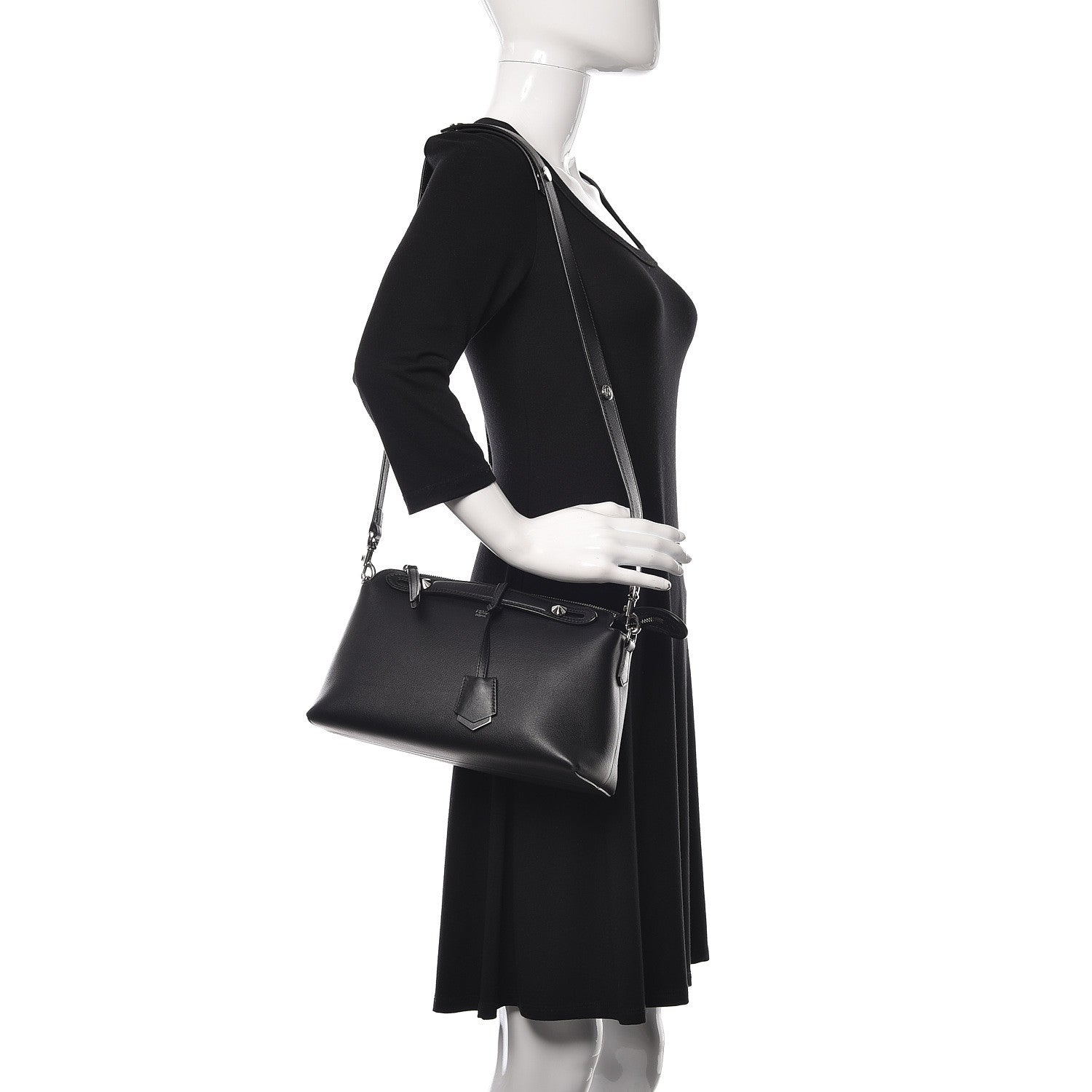 Fendi Vitello Dolce Medium By The Way Boston Bag Black 3 of 25
