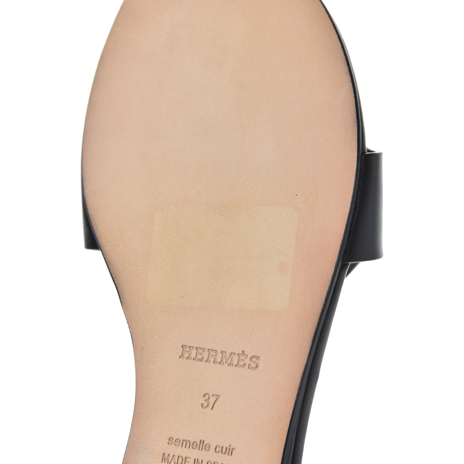 Hermes Calfskin Lisboa Sandals 37 Black 8 of 13
