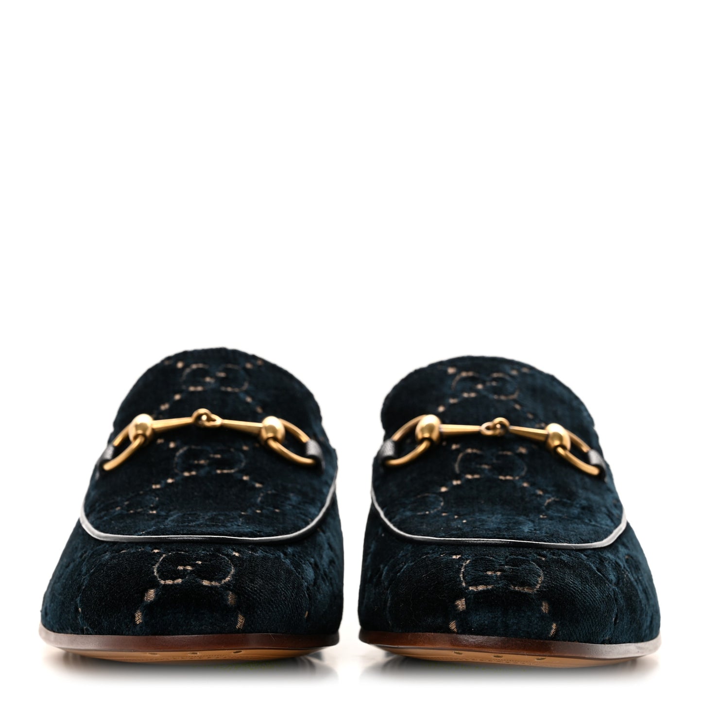 Velvet GG Monogram Horsebit Mens Jordaan Loafers 10.5 Blue Beige