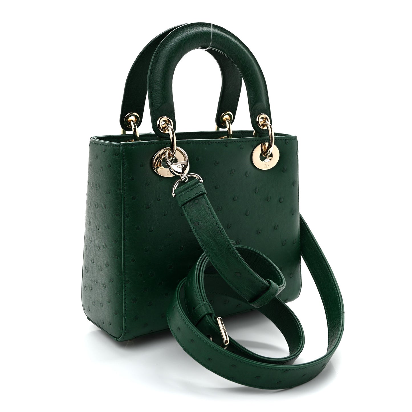 Ostrich Small Lady Dior Green
