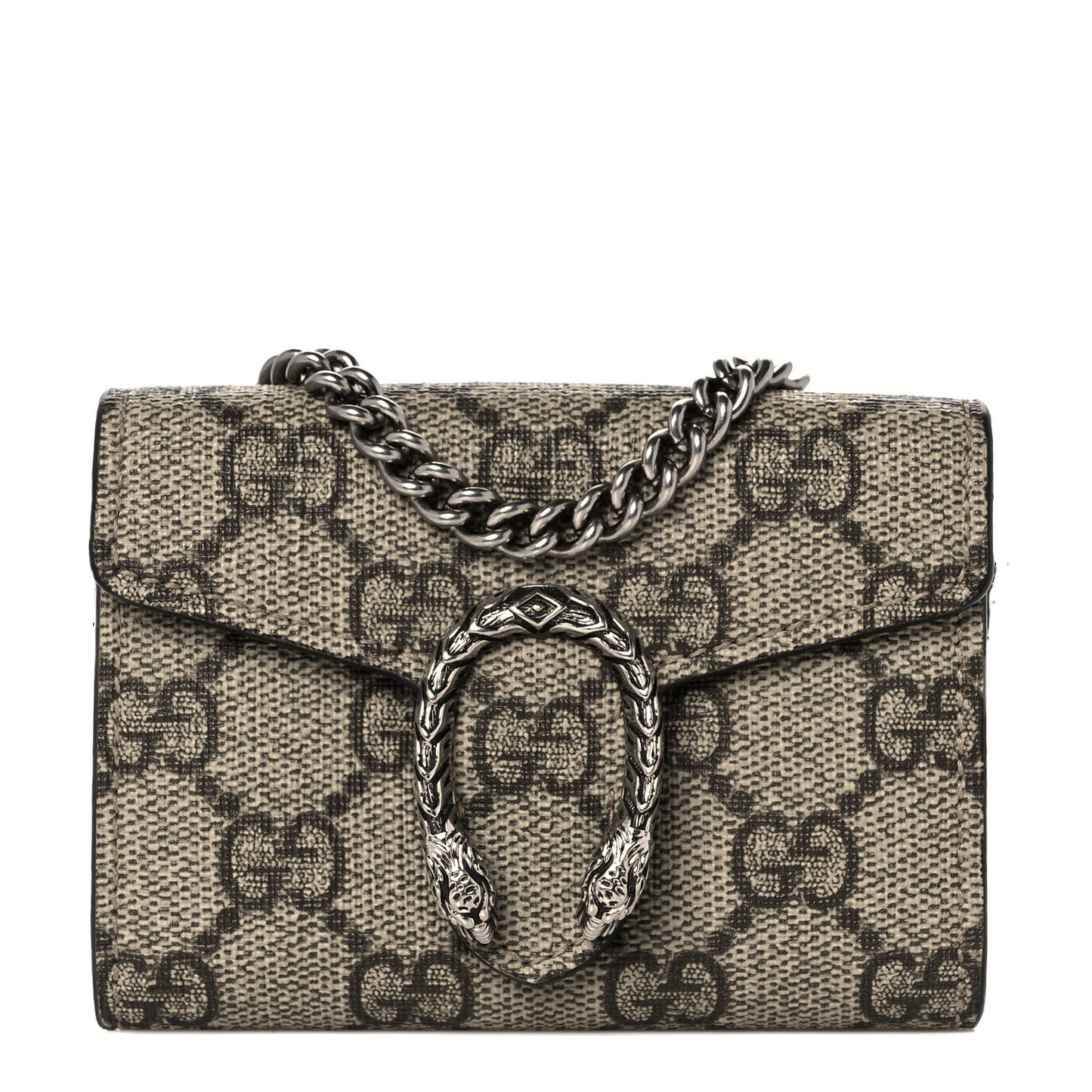 GG Supreme Monogram Dionysus Coin Purse Taupe