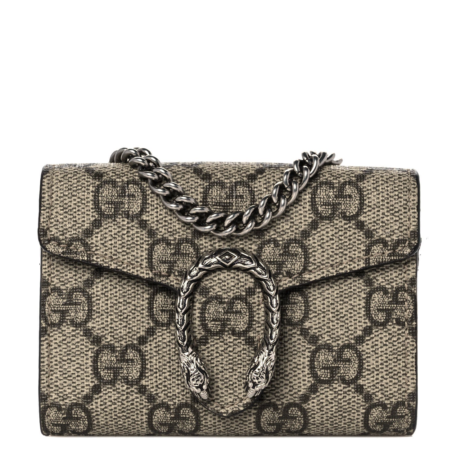 Gucci GG Supreme Monogram Dionysus Coin Purse Taupe 1 of 9