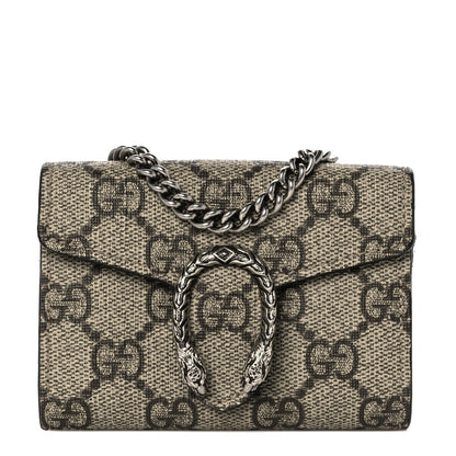 Gucci GG Supreme Monogram Dionysus Coin Purse Taupe 1 of 9