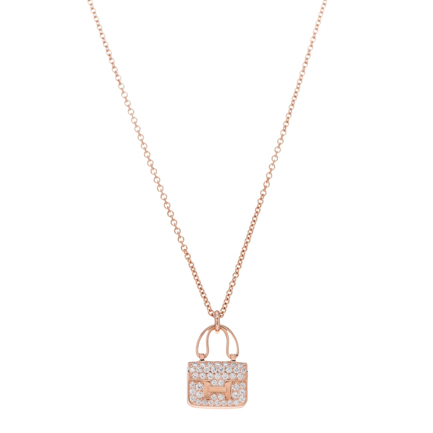 18K Rose Gold Diamond Constance Amulettes Pendant Necklace
