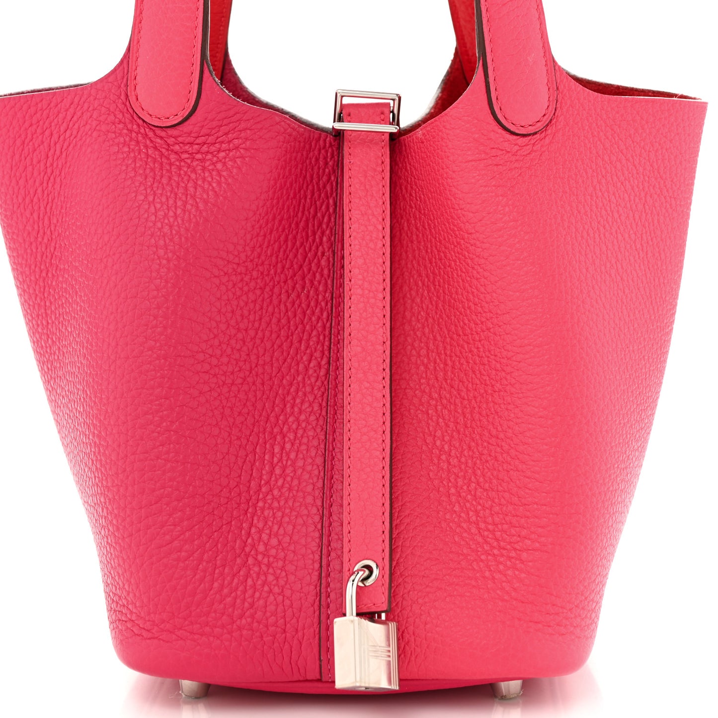 Taurillon Clemence Tri-Color Picotin Lock 18 PM Rose Extreme