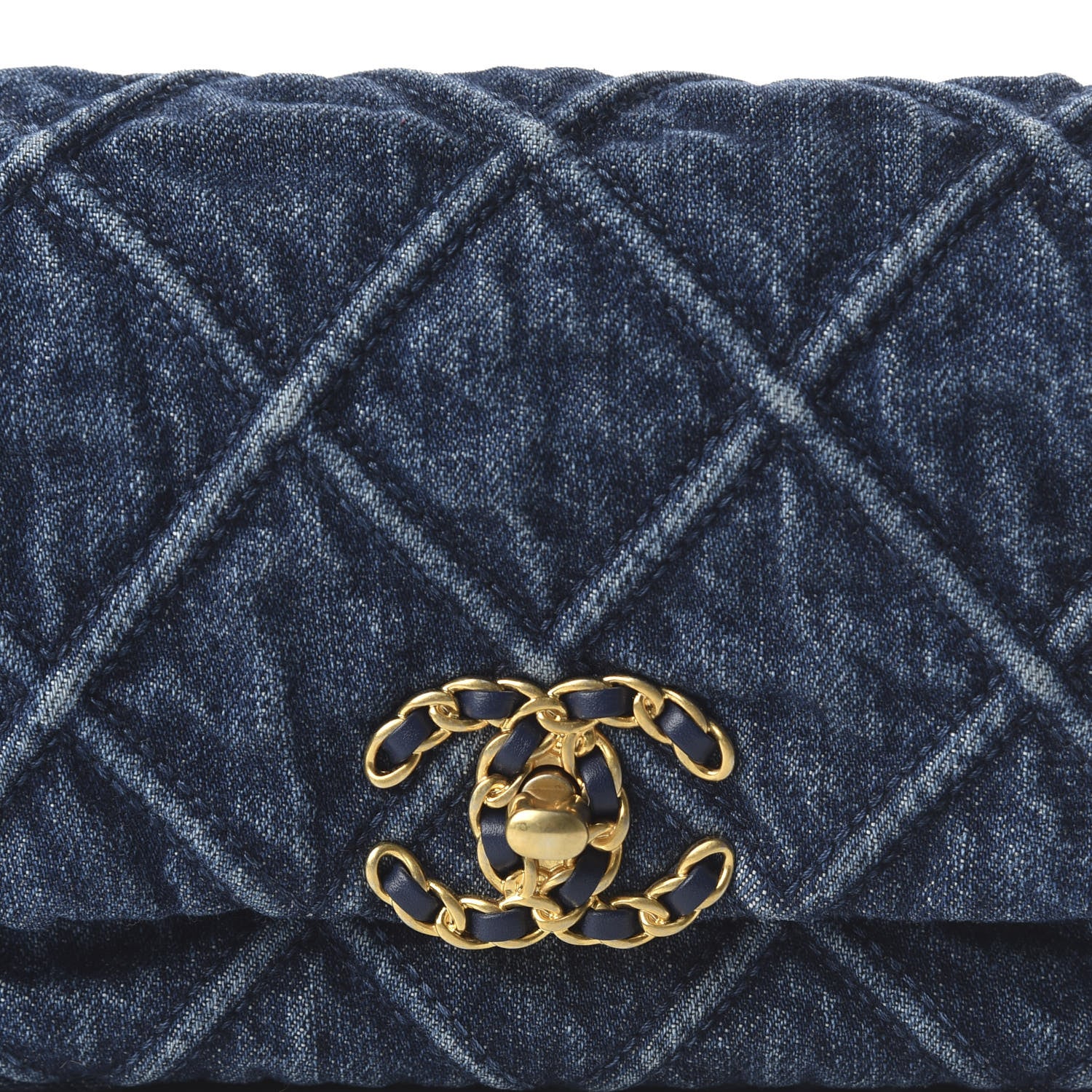 Chanel Denim Quilted 19 Belt Bag Blue 10 of 10