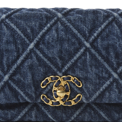 Chanel Denim Quilted Chanel 19 Belt Bag Blue 10 of 10