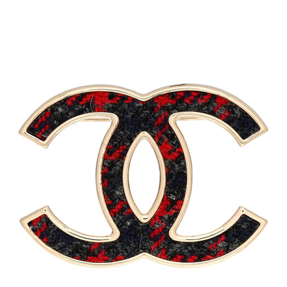 Chanel Tweed CC Brooch Silver Multicolor 1 of 4