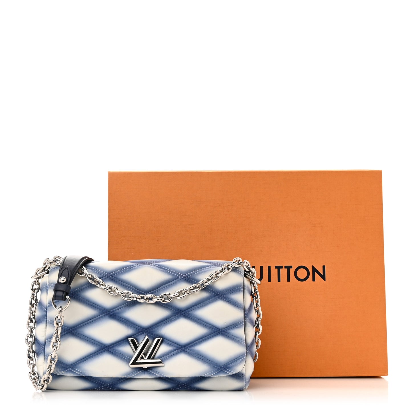 Lambskin Malletage Contraste GO-14 PM Blue