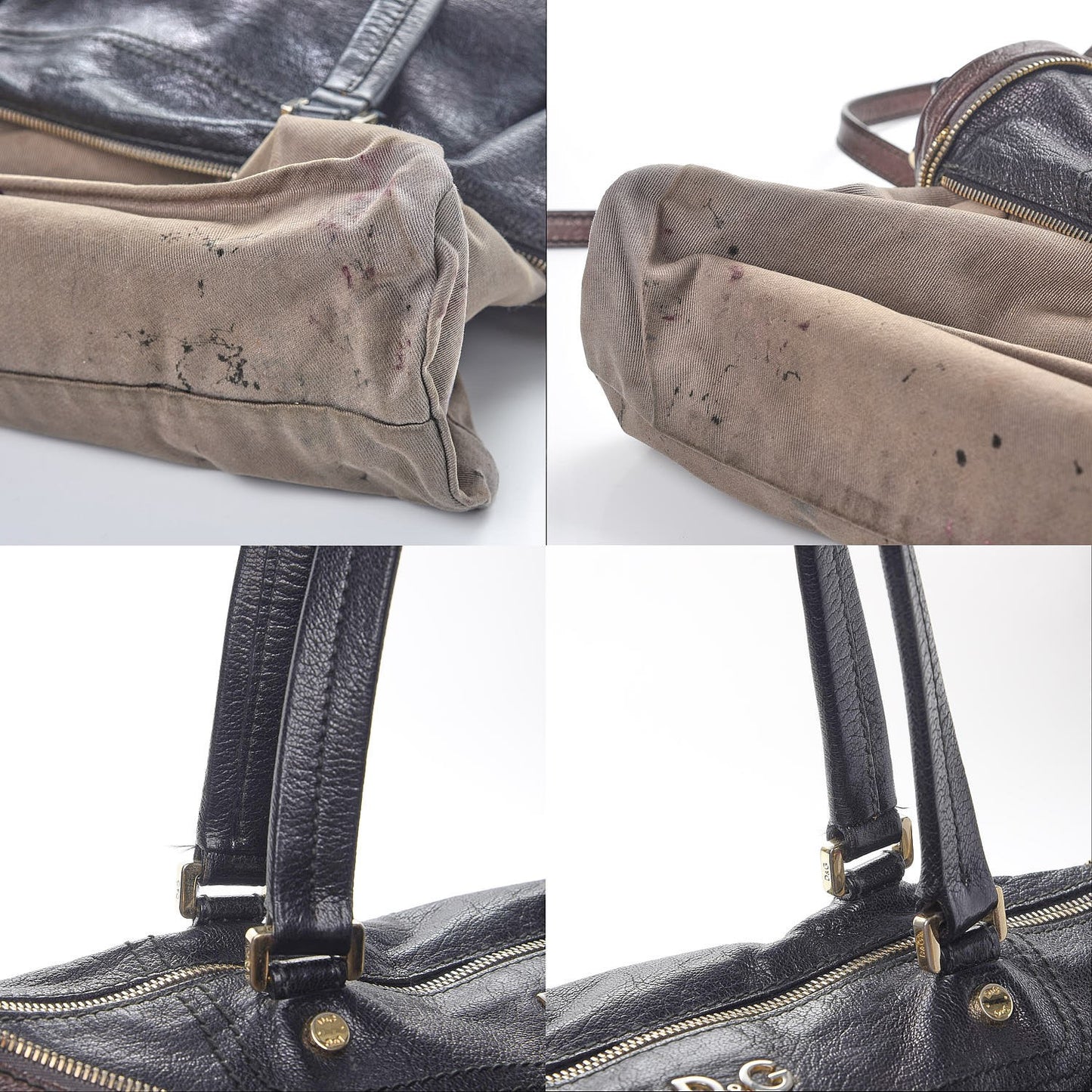 Goatskin Vilma Shoulder Bag Taupe Black