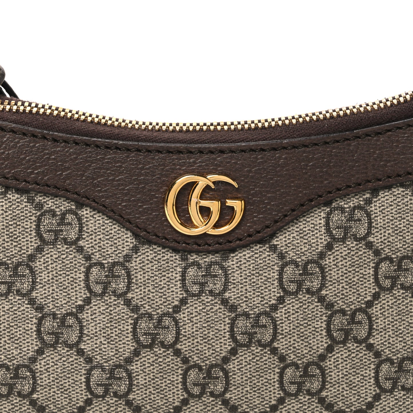 GG Supreme Monogram Textured Dollar Calfskin Small Ophidia Hobo Beige Ebony New Acero