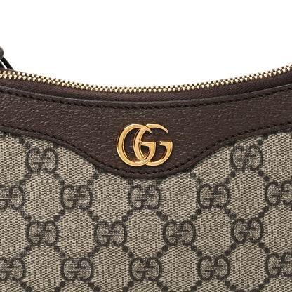 Gucci GG Supreme Monogram Textured Dollar Calfskin Small Ophidia Hobo Beige Ebony New Acero 8 of 10