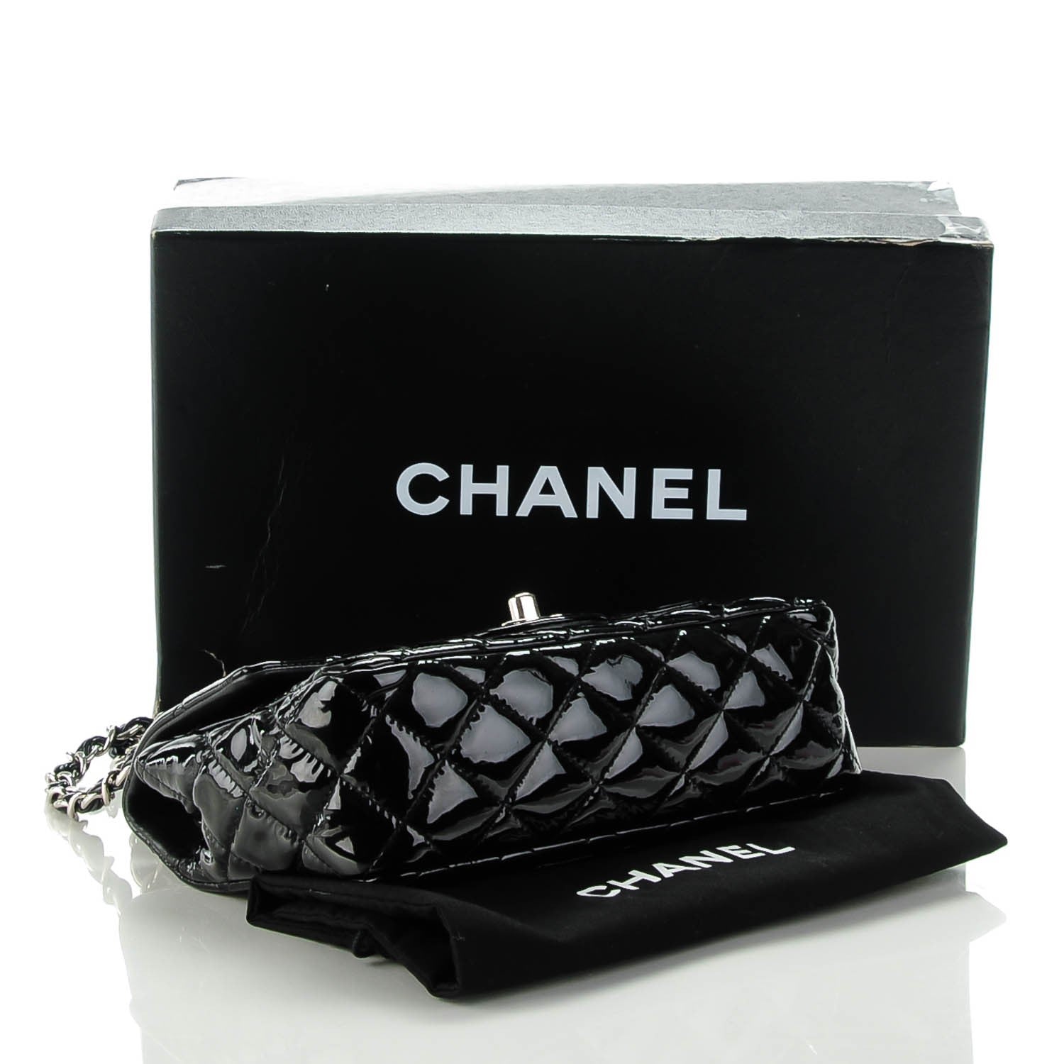 Chanel Patent Calfskin Quilted Mini Rectangular Flap Black 4 of 8