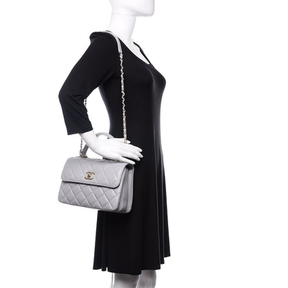 Chanel Lambskin Quilted Small Trendy CC Flap Dual Handle Bag Grey 2 of 14