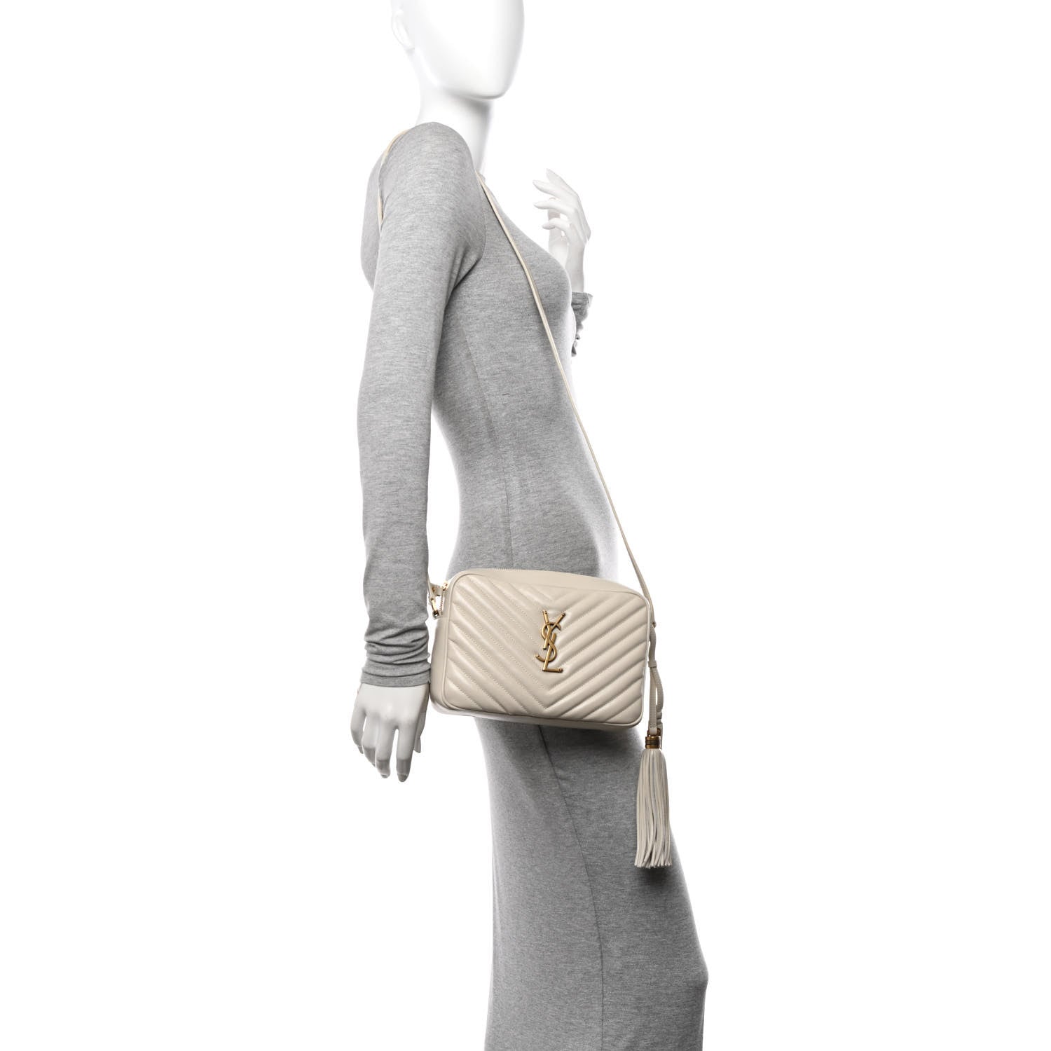 Saint Laurent Calfskin Matelasse Monogram Lou Camera Bag Crema Soft 2 of 11