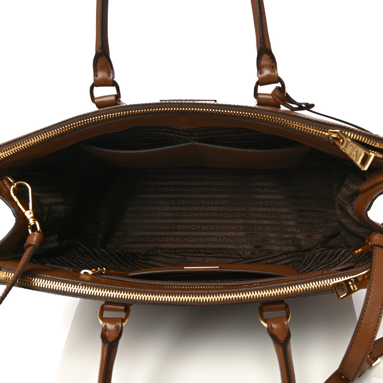 Prada Saffiano Medium Galleria Double Zip Tote Cannella 5 of 14