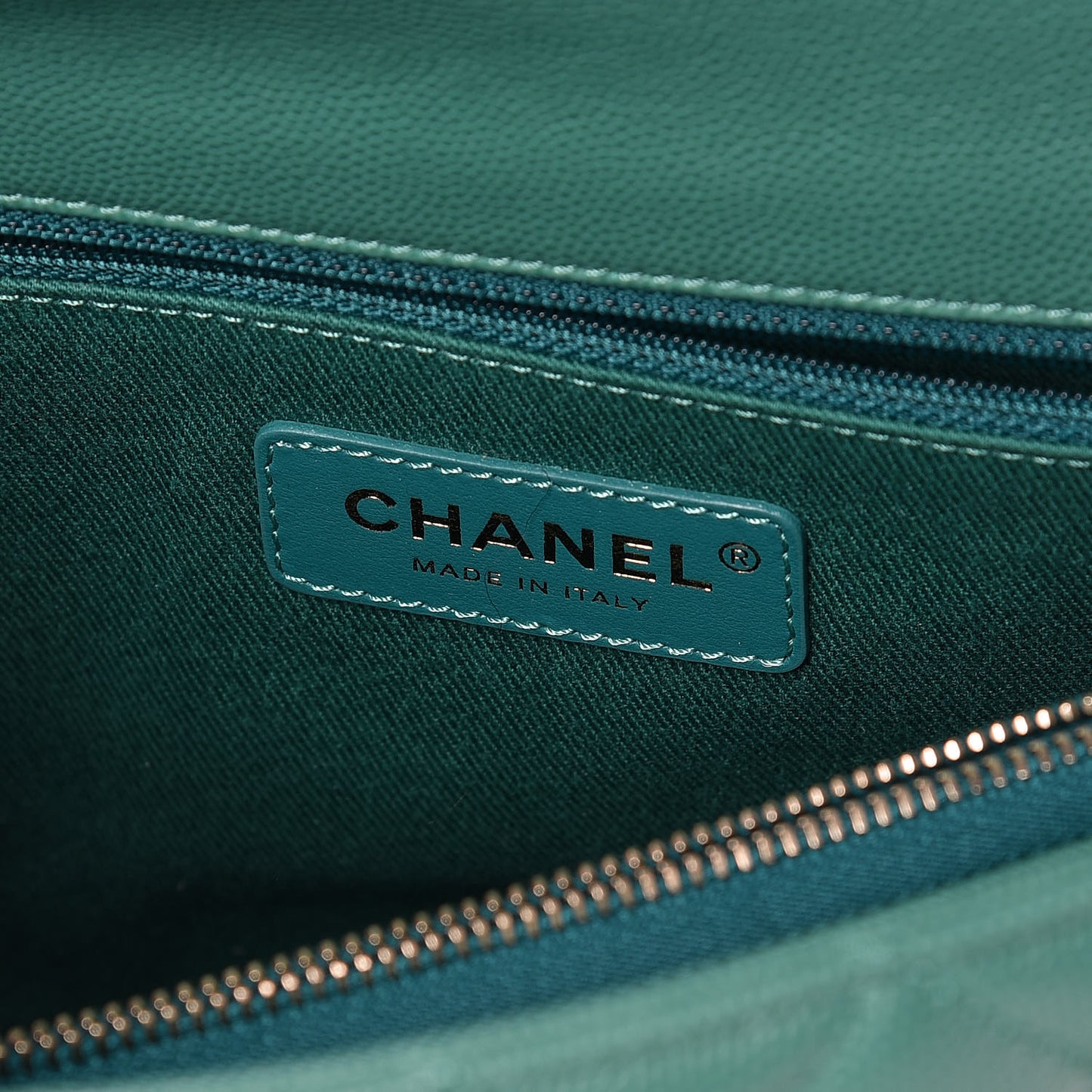 Caviar Lizard Quilted Small Coco Handle Flap Green