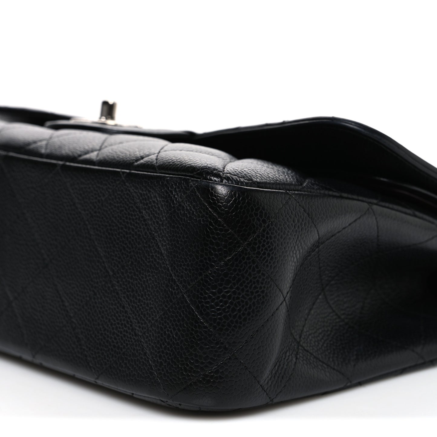 Caviar Quilted Jumbo Double Flap Black
