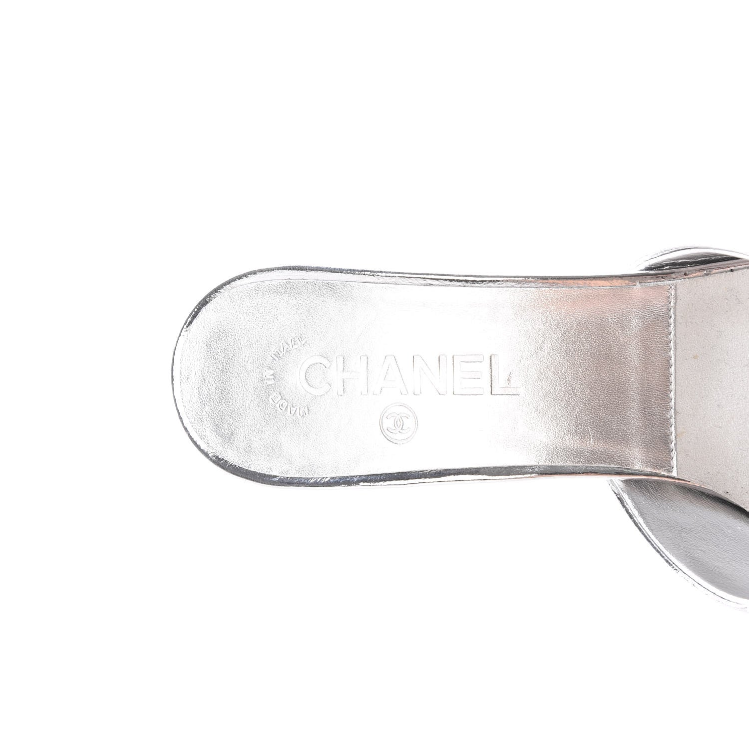 Chanel Metallic Goatskin CC Mules 40.5 Silver 8 of 9