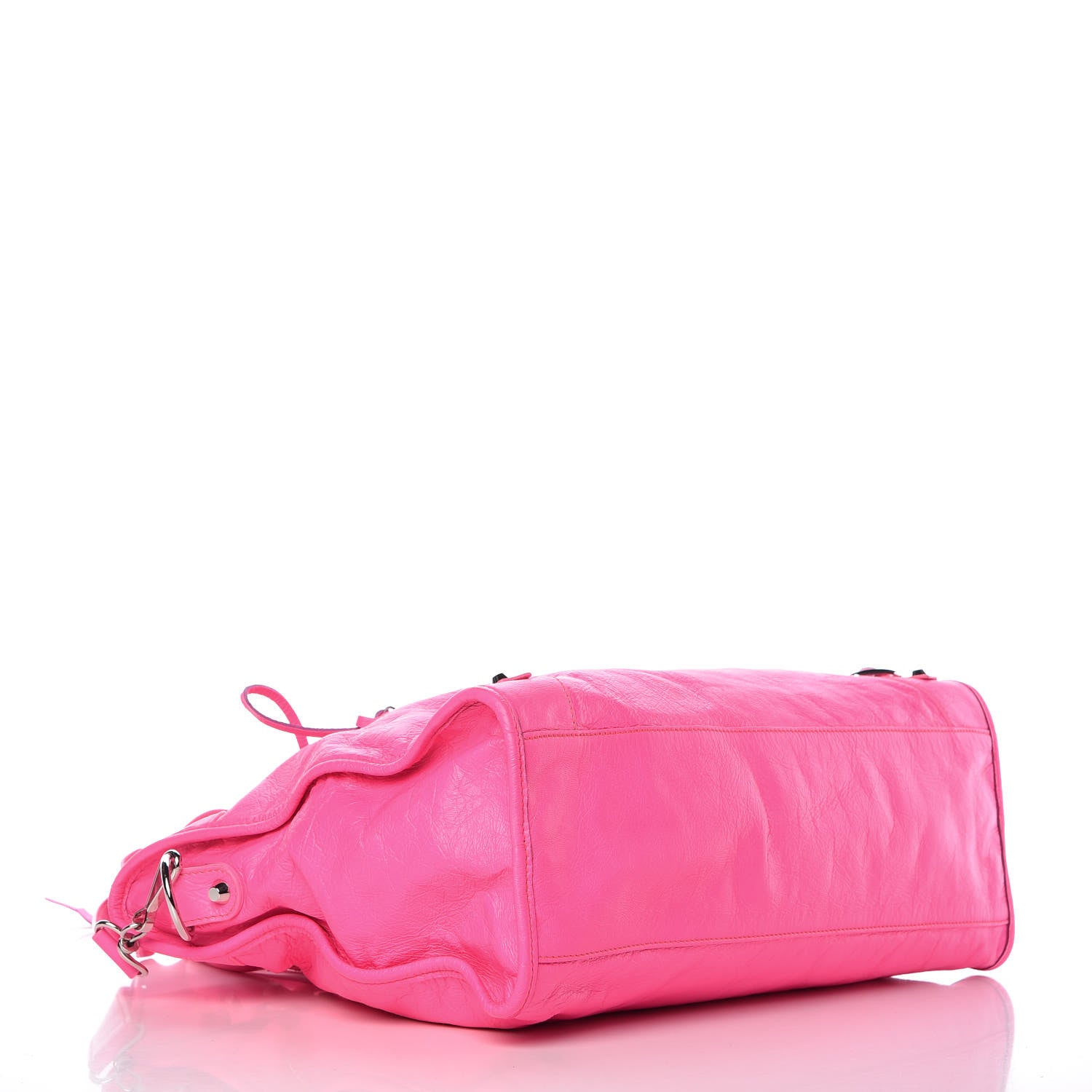 Balenciaga Agneau Classic Silver Hardware City Rose Fluo 5 of 11