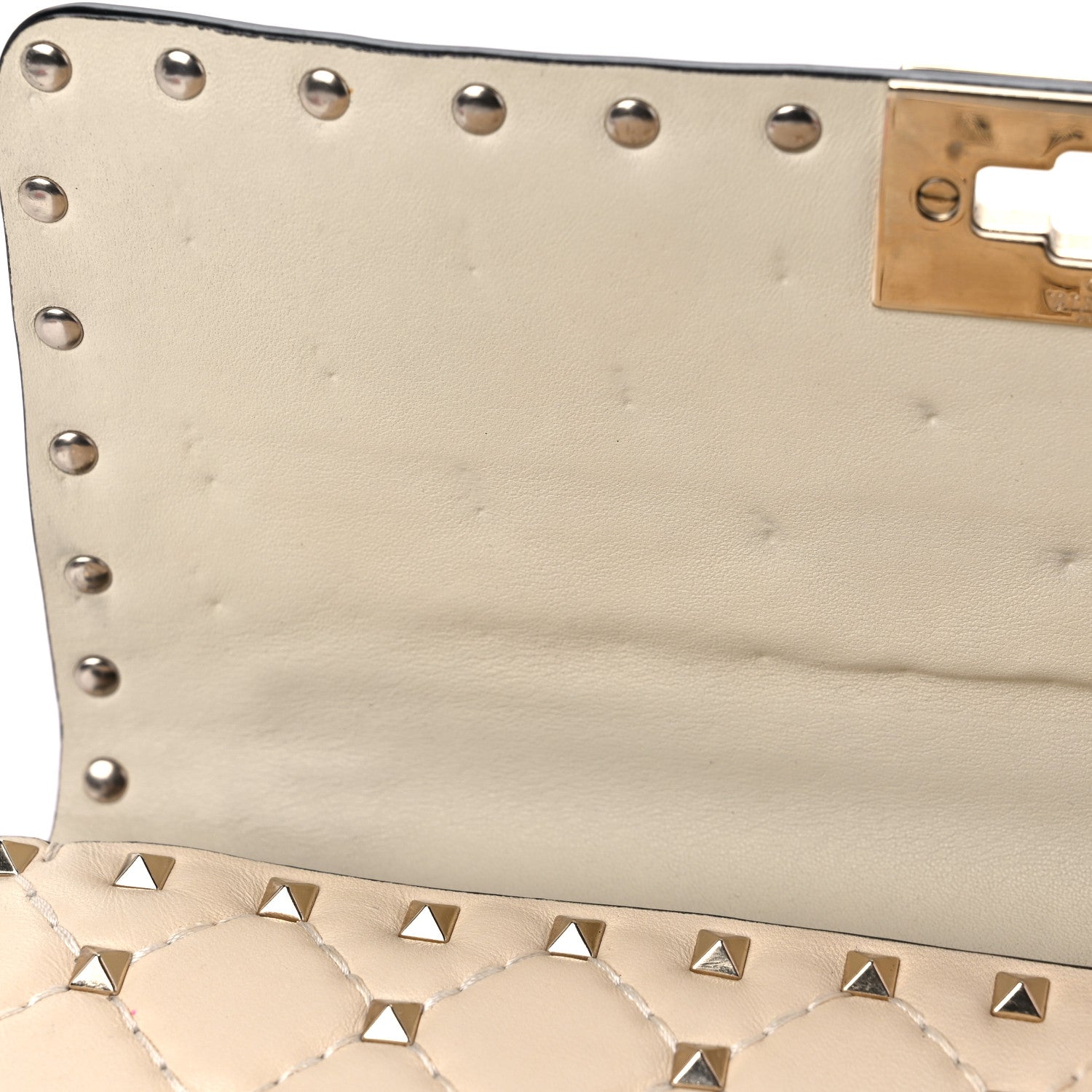 Valentino Garavani Nappa Medium Rockstud Spike Shoulder Bag Light Ivory 10 of 17