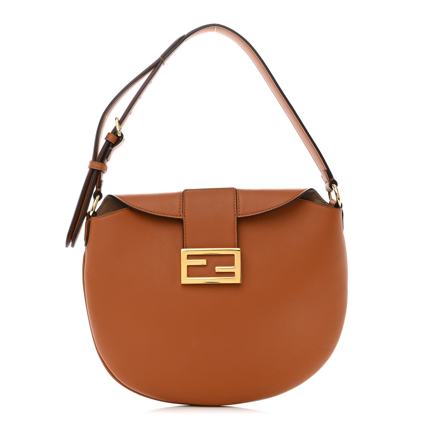 Vitello Grace Suede Small Croissant Hobo Brandy