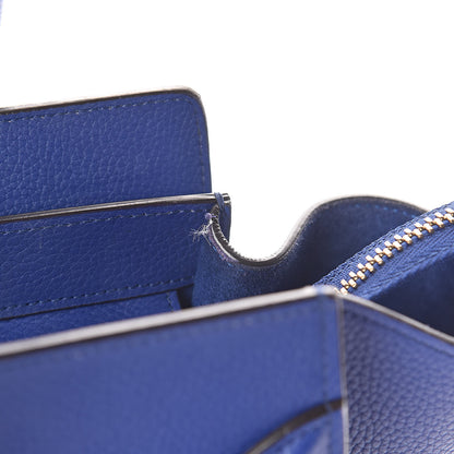 Celine Drummed Calfskin Mini Luggage Indigo 7 of 10