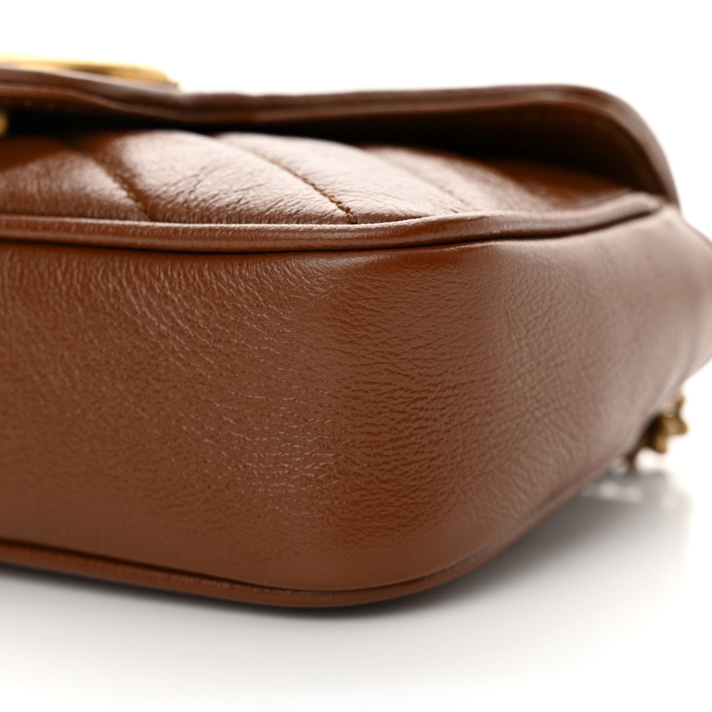 Azalea Calfskin Matelasse Diagonal Super Mini GG Marmont Shoulder Bag Cuir