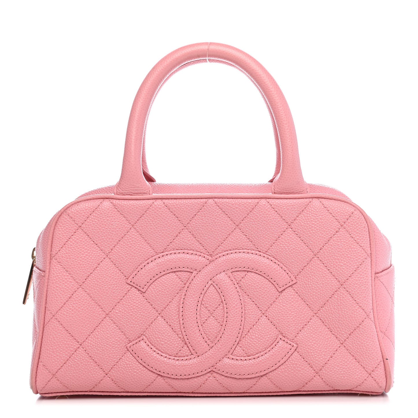 Caviar Quilted Small Bowler Pink