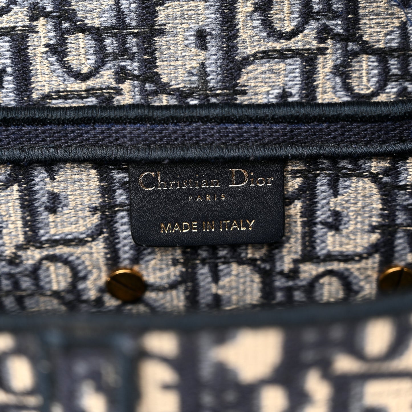 Oblique Embroidered Saddle Bag Blue