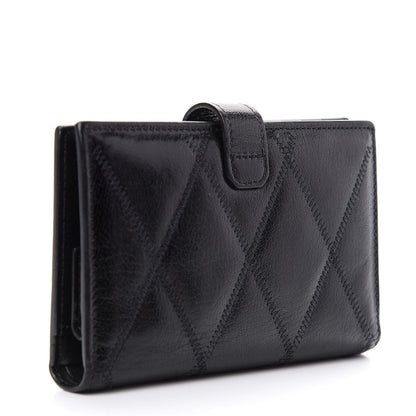 Givenchy Goatskin Diamond Quilted GV3 Medium Wallet Black 3 of 9