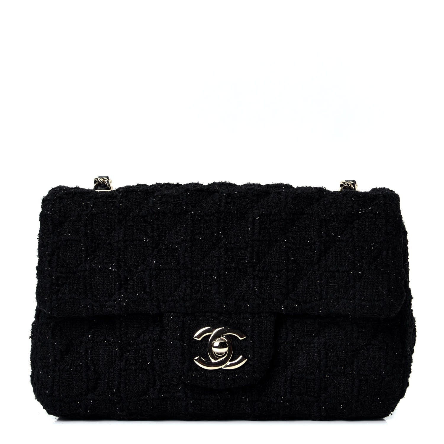 Chanel Tweed Quilted Mini Rectangular Flap Black 1 of 4