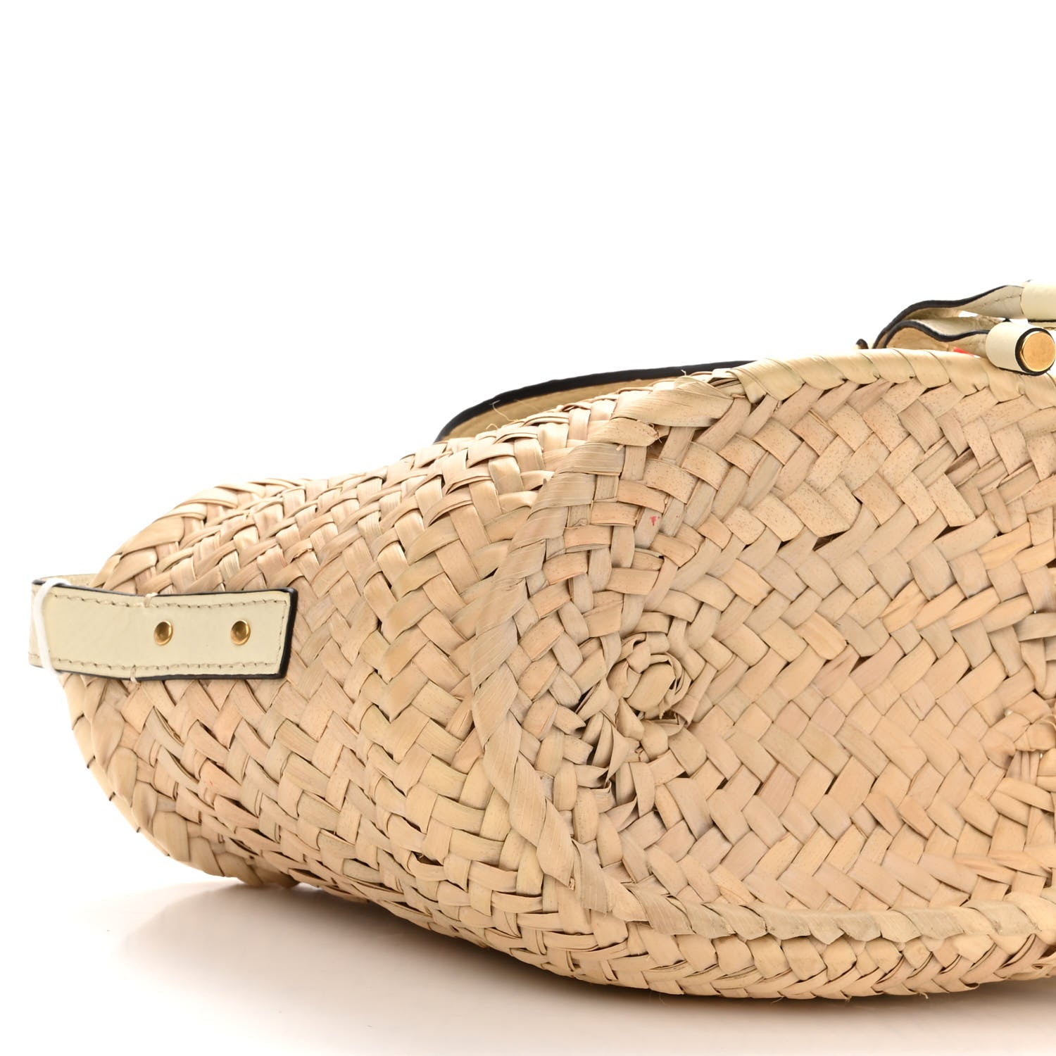 Chloe Raffia Calfskin Marcie Basket White 9 of 10