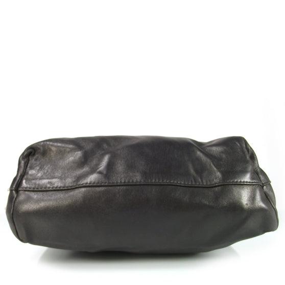Calfskin Leather Shoulder Bag Nero