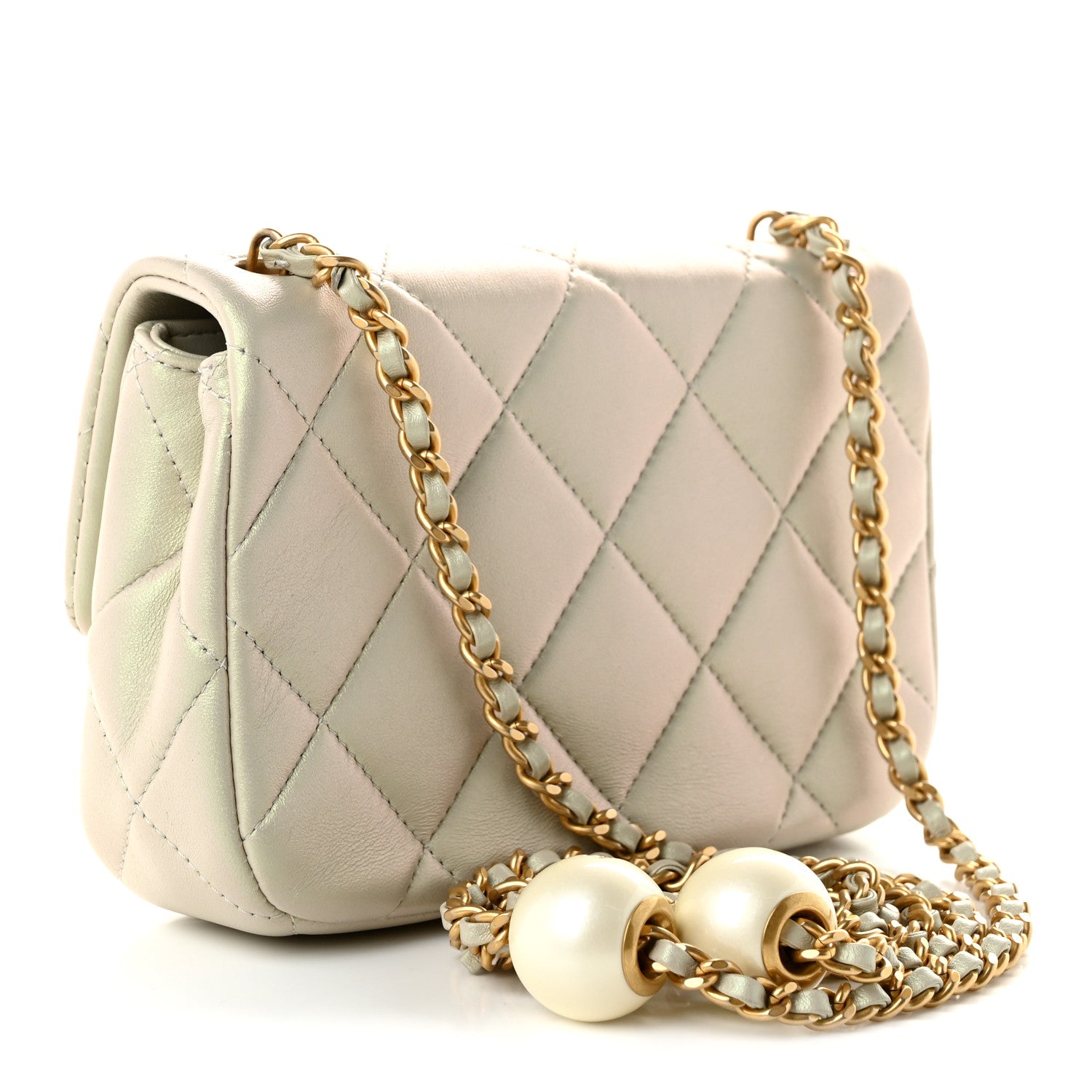 Chanel Pearly Lambskin Pearl Quilted Mini Flap Ivory 3 of 12