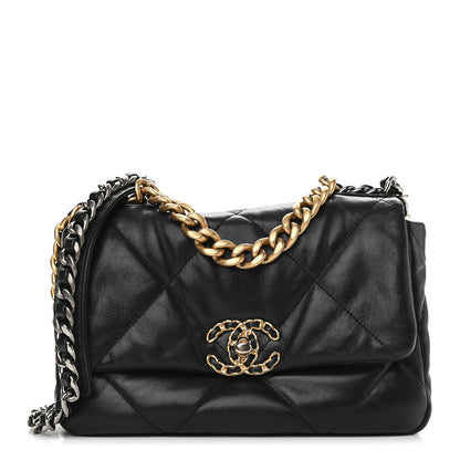 Chanel Goatskin Quilted Medium Chanel 19 Flap Black 1 of 9